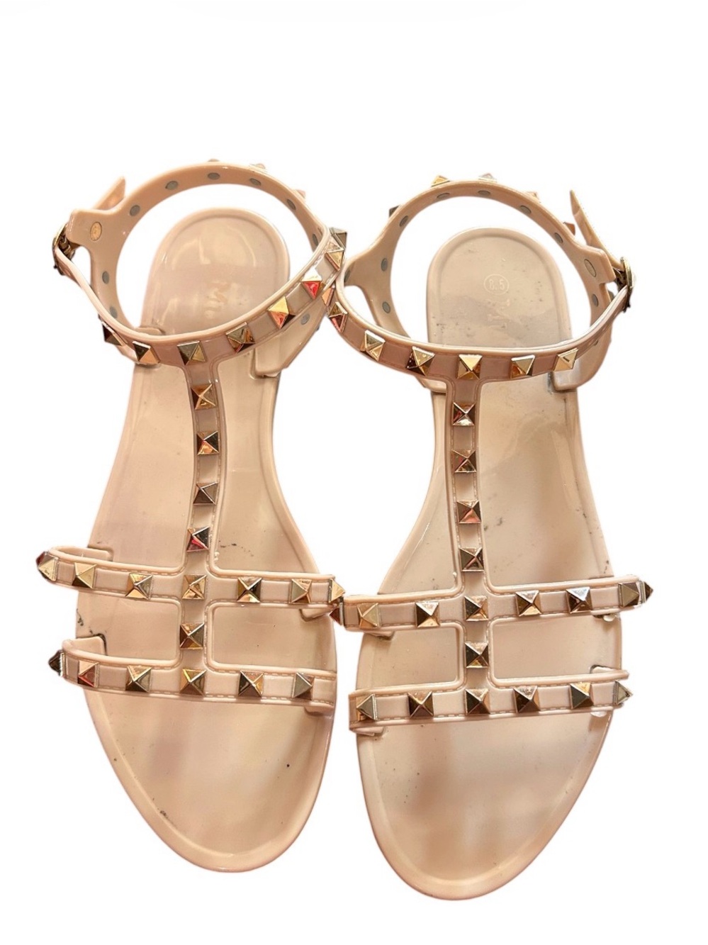 Mudd Nude Studded T-Strap Sandals